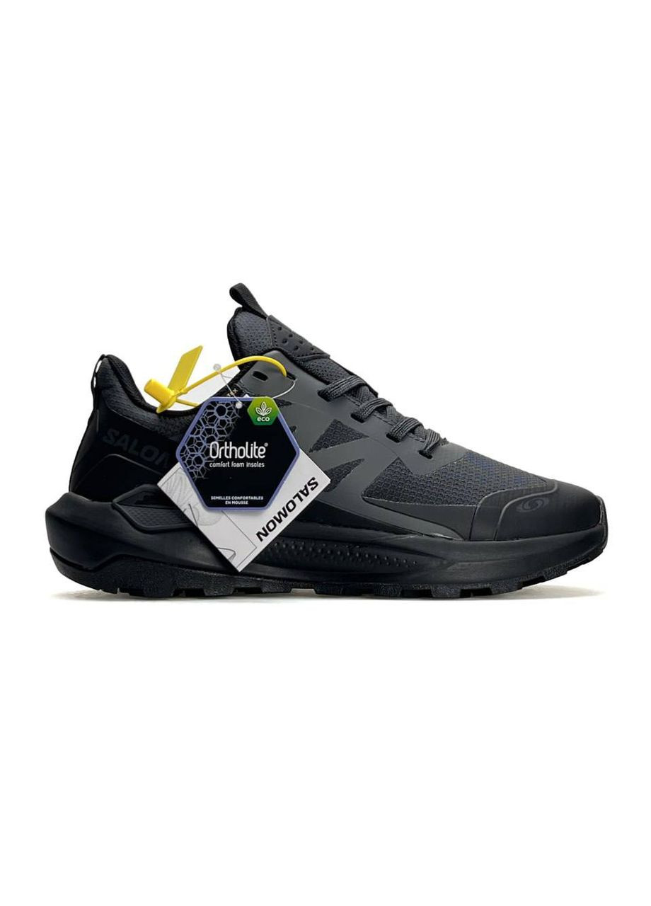 Темно-сірі Осінні кросівки чоловічі salomon No Brand Elixir Activ GTX Black Grey