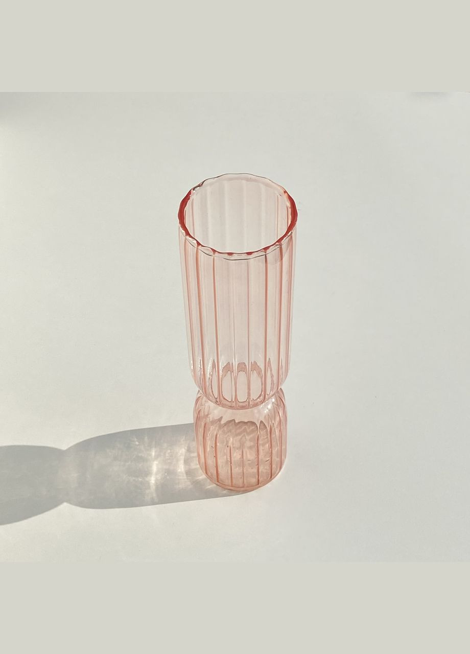 Ваза для цветов REMY-DEСOR стеклянная декоративная ваза Венди розового цвета высота 17 см для декора дома REMY-DECOR (266138078)