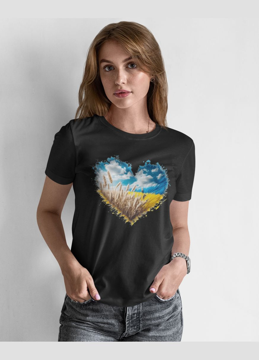 Футболка жіноча патріотична з серцем 21100004 Mishe - (315048396)