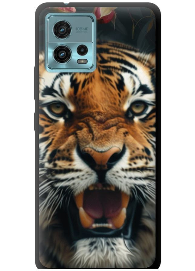 TPU черный чехол 'Тигровое величие' для Endorphone Motorola G72 (287271114)