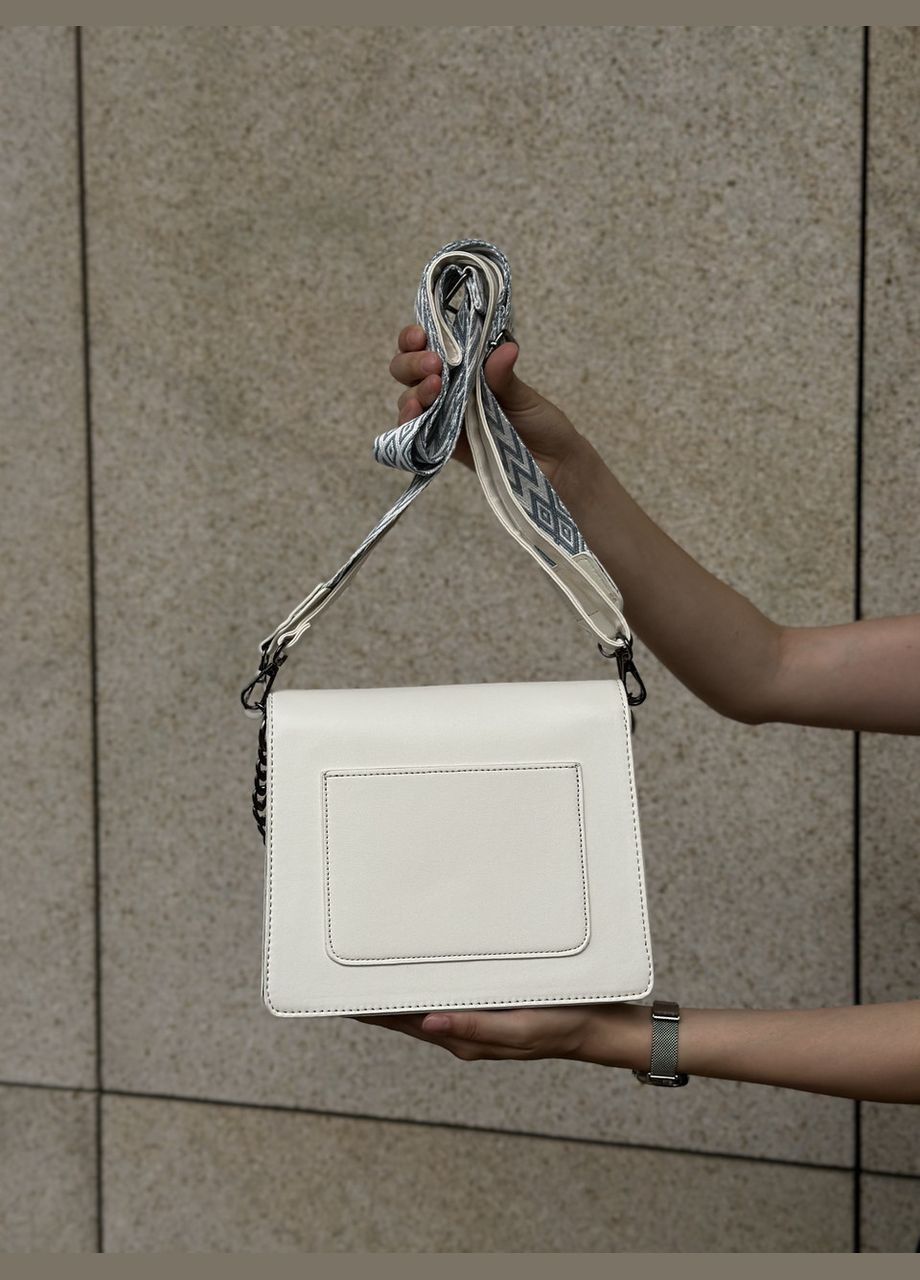 Женская классическая сумка 9067 кросс-боди белая No Brand (303323110)