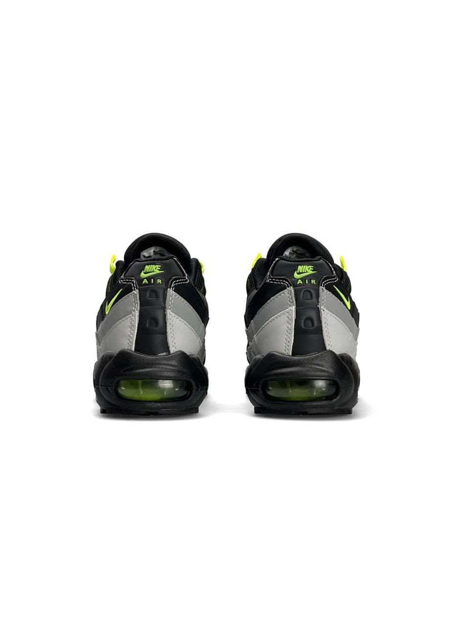 Чорні Осінні кросівки чоловічі nike No Brand Air Max 95 Black Grey Lime