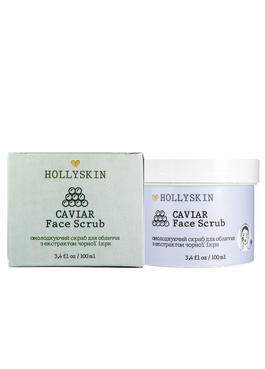 Скраб для обличчя Caviar Face Scrub з екстрактом чорної ікри 100 мл 0209h Hollyskin (336961193)