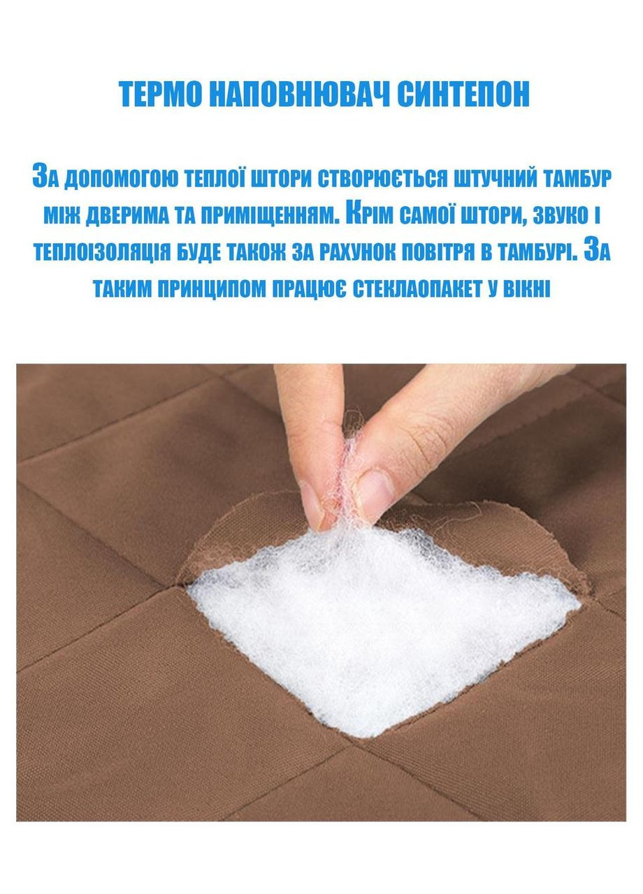 Теплі штори на дверях (на магнітах) Коричневі P 100*200 см No Brand (368294568)