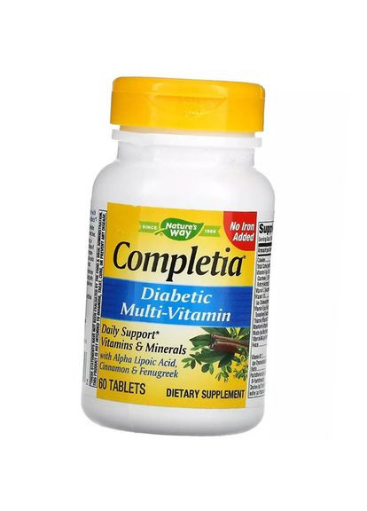 Комплекс мультивітамінів для діабетиків, Diabetic Multi-Vitamin Iron Free, 60таб (36344095) Nature's Way (296687468)