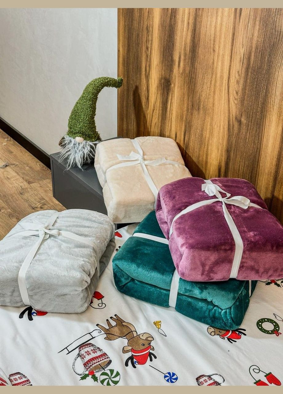 Плед микрофибра велсофт однотонный евро 200х220 Светлый М-lel-003 (М-lel-003) No Brand (306634004)