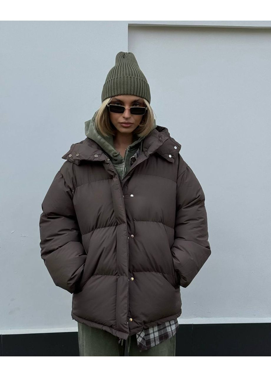 Темно-коричнева демісезонна жіноча куртка FINO Mode