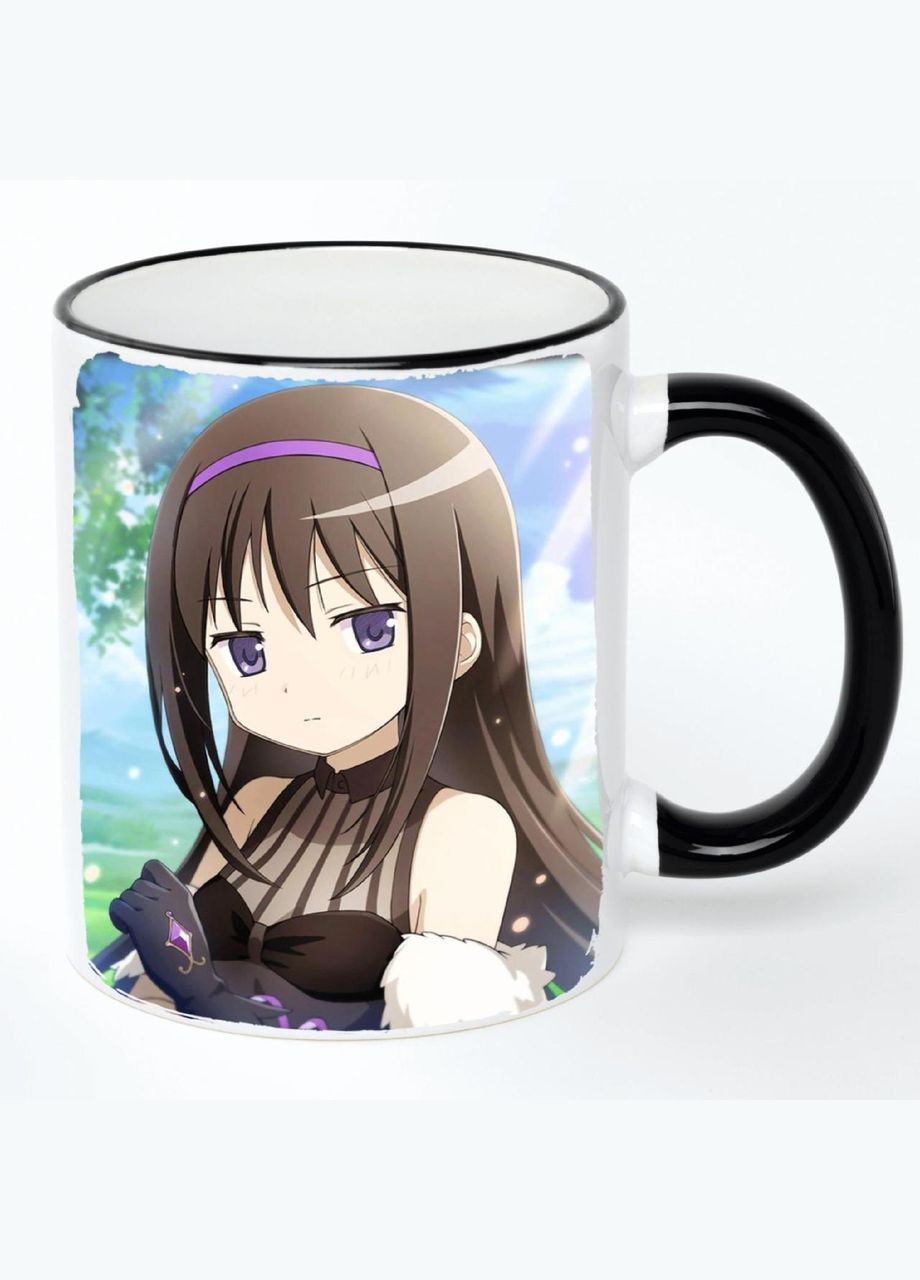 Чашка Волшебница Мадока Магика Аниме #001 (кружка, кружка) Белая с черной ручкой 330 мл No Brand (322714443)