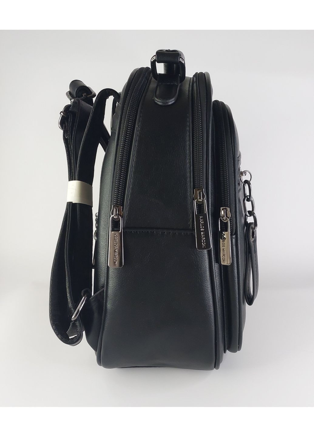 Рюкзак жіночий місткий з екошкіри на два відділення чорний Karlos Marconi (368774406)