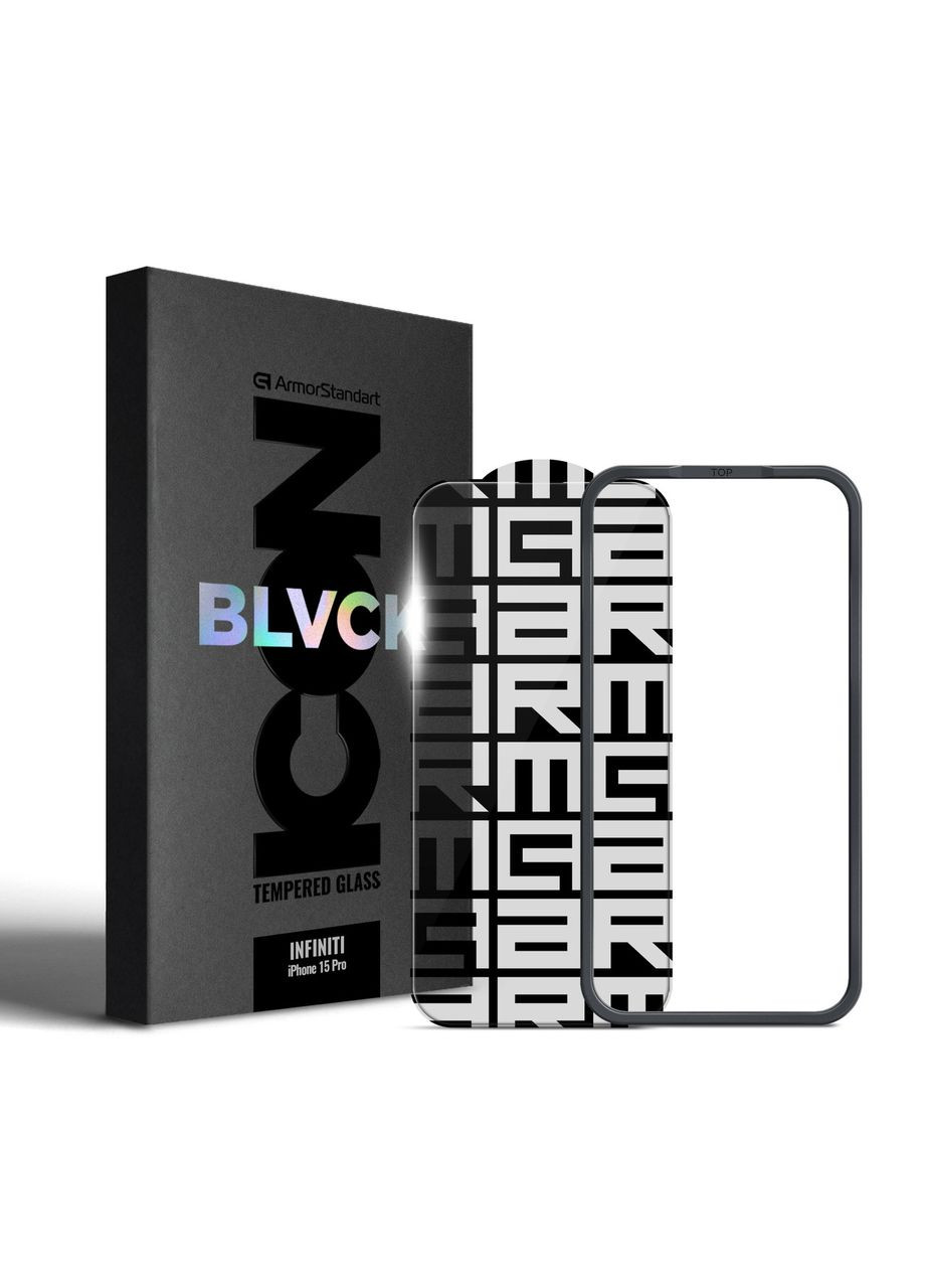 Защитное стекло с апликатором Infinity Black Icon 2.75 D для Apple iPhone 15 Pro (ARM77822) PTR ArmorStandart (327886715)