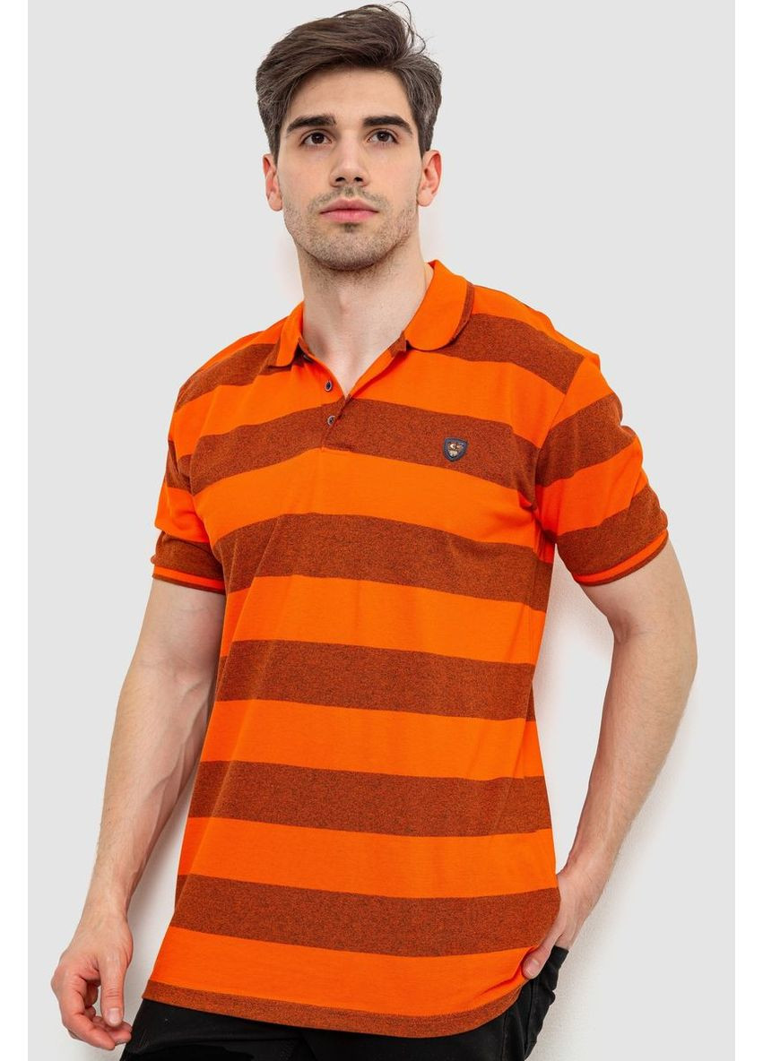 Оранжевая футболка-поло мужское в полоску, 214r6187 для мужчин Ager