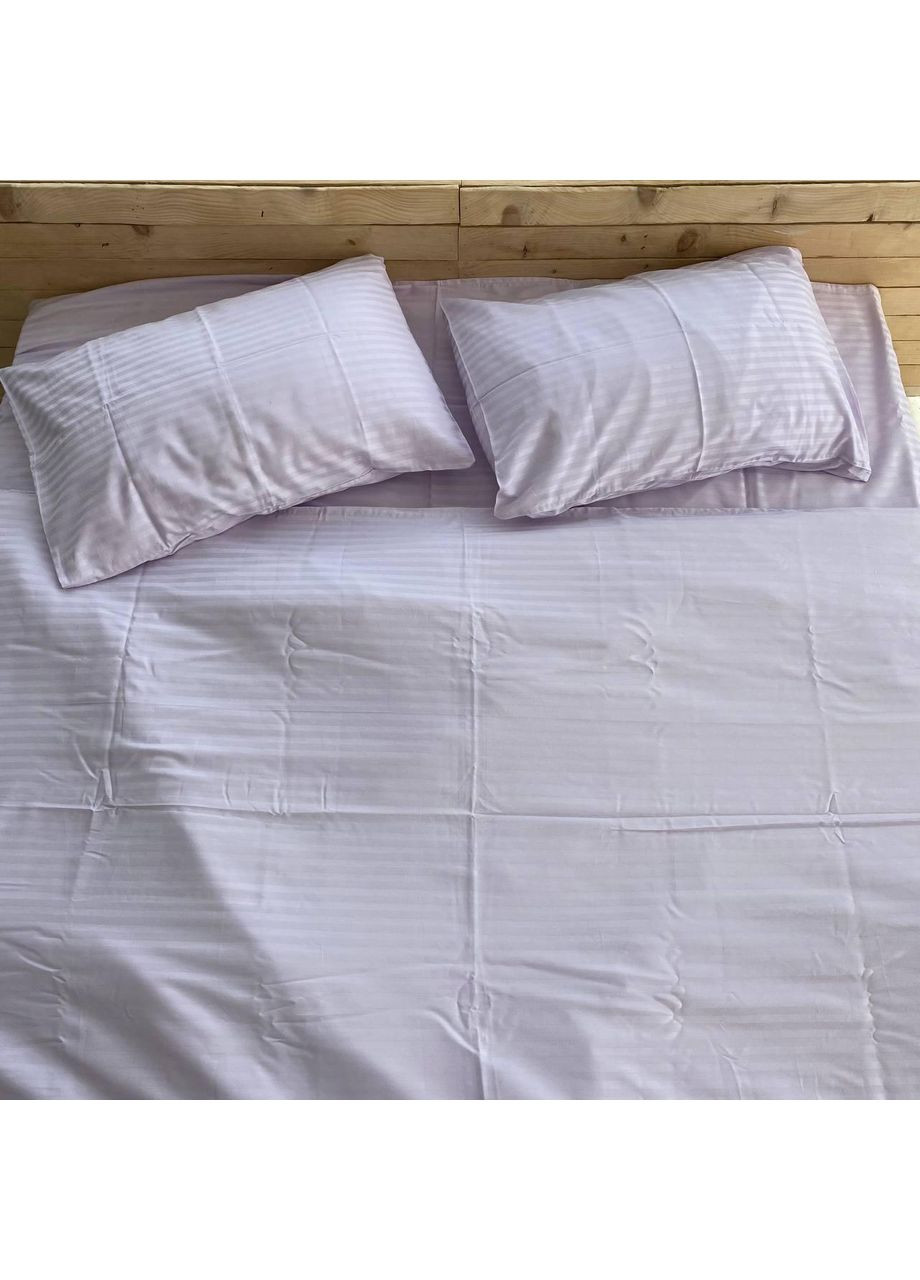 Постільна білизна з резинкою Лаванда страйп сатин PREMIUM Двухспальний розмір, наволочки 50/70 No Brand (363190624)