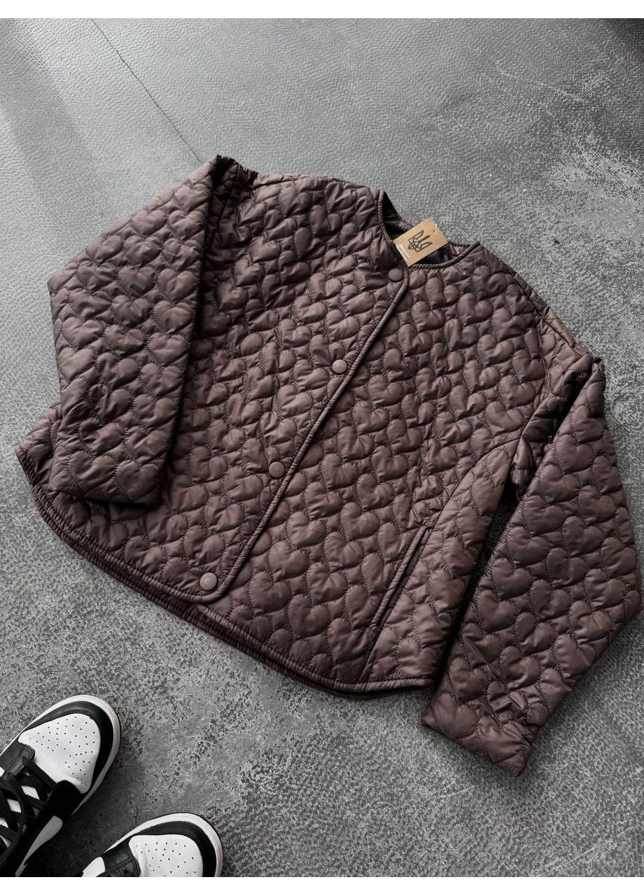 Коричневая зимняя 💕 куртка "серденька" из плащевки лаке – легкость, тепло и нежность 💕ознакомьтесь с размерной сеткой DK/DL Мода без кордонів