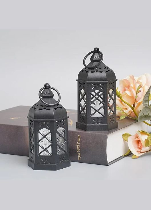 Настільна лампа свічка в стилі ретро чорного кольору No Brand (295058819)