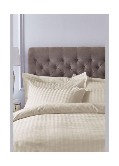 Євро комплект Постільної Білизни Страйп Сатин Champagne 200х220 SPe-2 Vital-Textile (367262724)