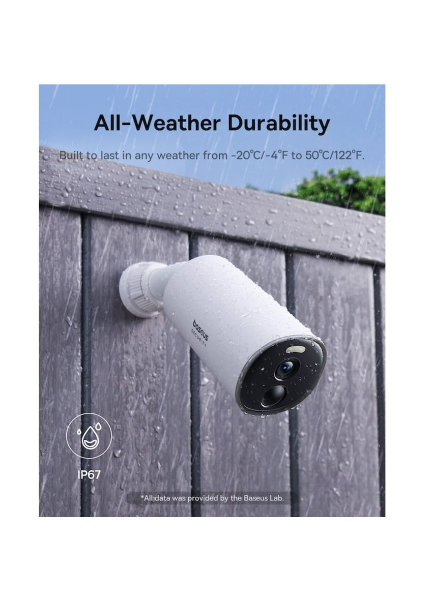 IP-камера відеоспостереження Security Camera 2K White Baseus B1 Outdoor (329997464)