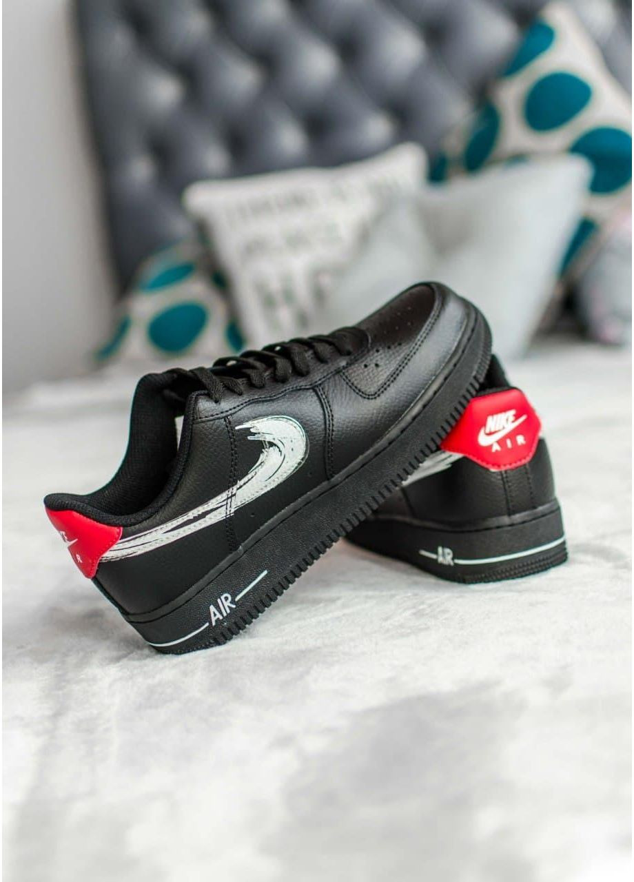 КРОССОВКИ ЖЕНСКИЕ NIKE AIR FORCE 1 BLACK WHITE НАЙК АИР ФОРС 1 ПРЕМИУМ No Brand чёрные демисезоны (369391484)