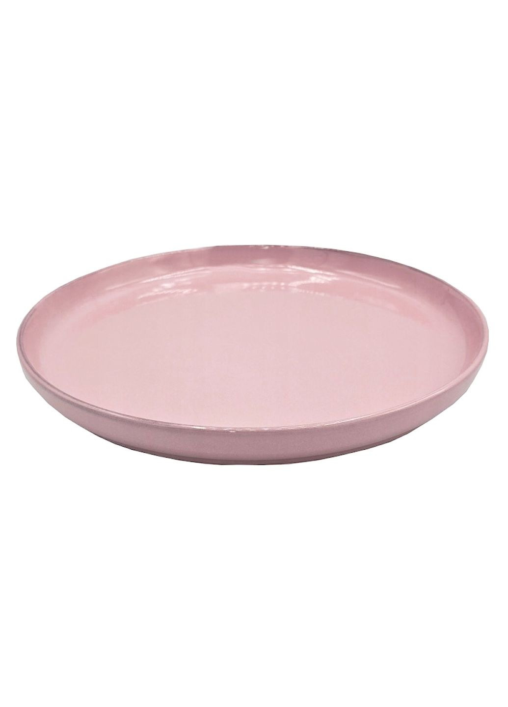 Тарілка керамічна пласка з бортами 25,5х25,5х2,5 см рожевий Nature (322999085)