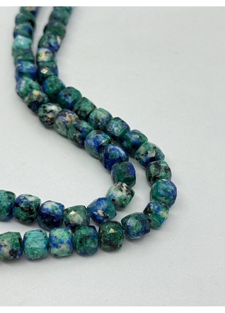 Азурмалахит на нити без застежки 7х7 мм 40 см Комбинированный No Brand (363829892)