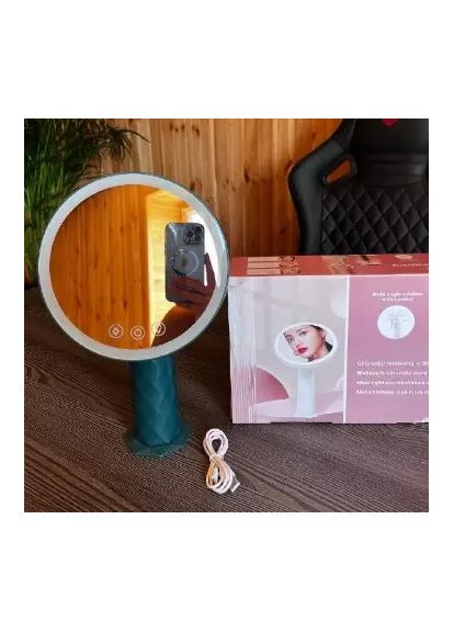 Дзеркало-нічник з підсвічуванням LED TVT-09 кругле Foreo (363833433)