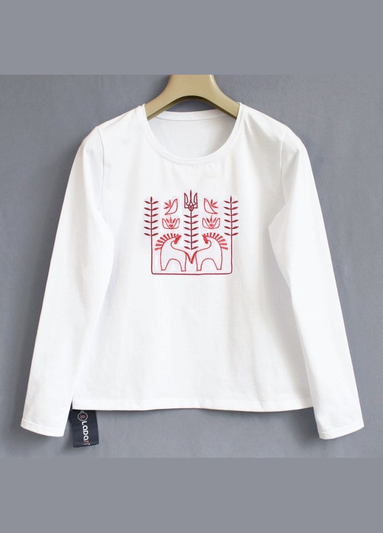 Жіночий лонгслів з сучасною етно вишивкою Воля Ladan - (301026300)