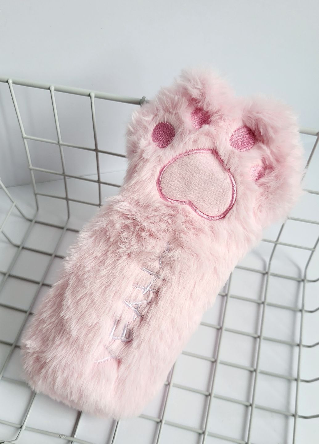 М'який плюшевий пенал лапка кота Cat paw для школи і офісу в корейському стилі рожевий No Brand (319617102)