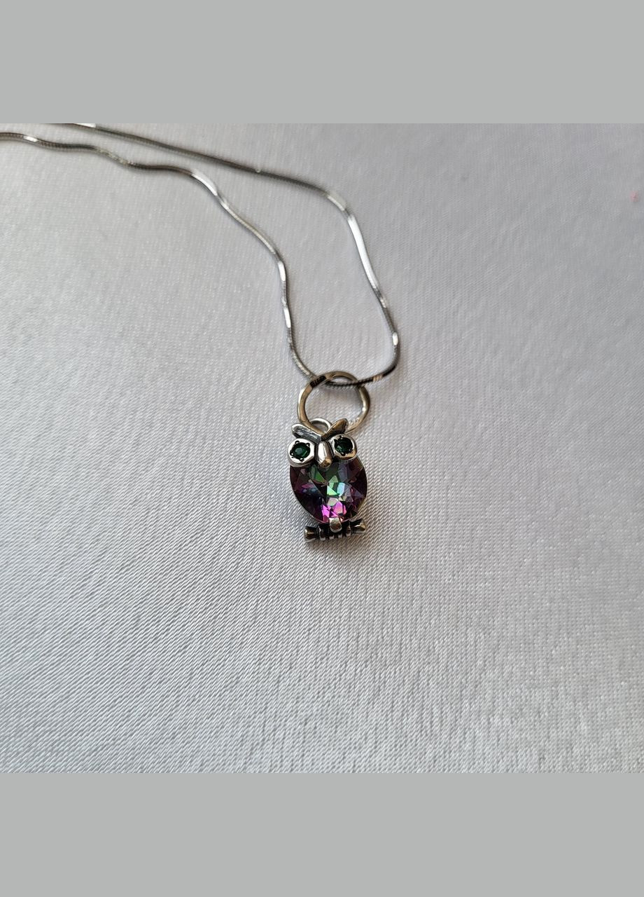 Срібна підвіска підвіс Сова в камінні срібло 925 проби 33018 1.30г No Brand (306743277)