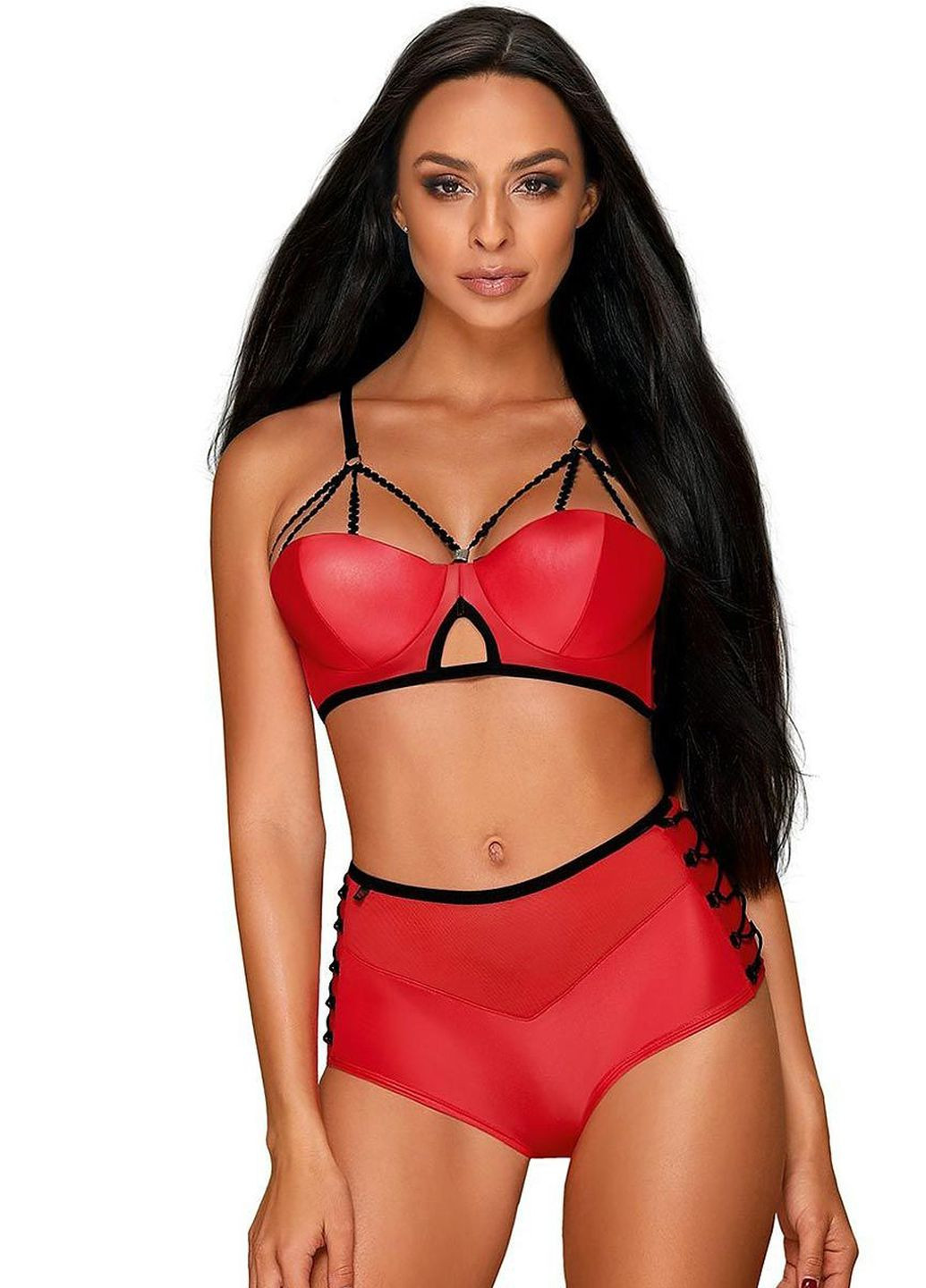 Червоний демісезонний комплект під шкіру leatheria red Obsessive