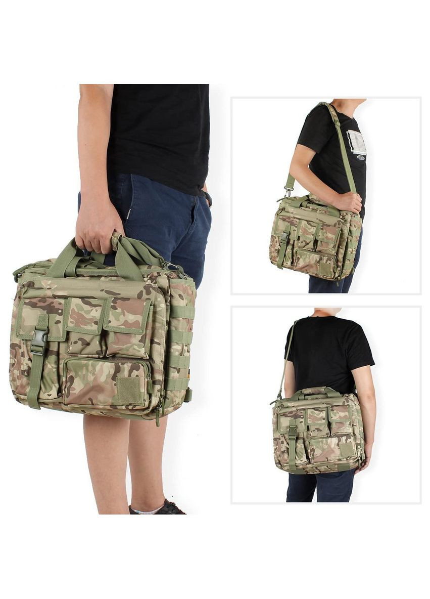 Велика дорожня тактична сумка для документів і ноутбука 15.6 олива MOLLE KT6003601 Solve (305743502)