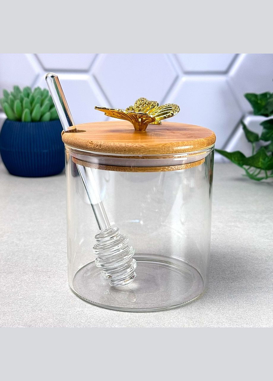 Медівниця скляна з кришкою Butterfly 550 мл No Brand (334010997)