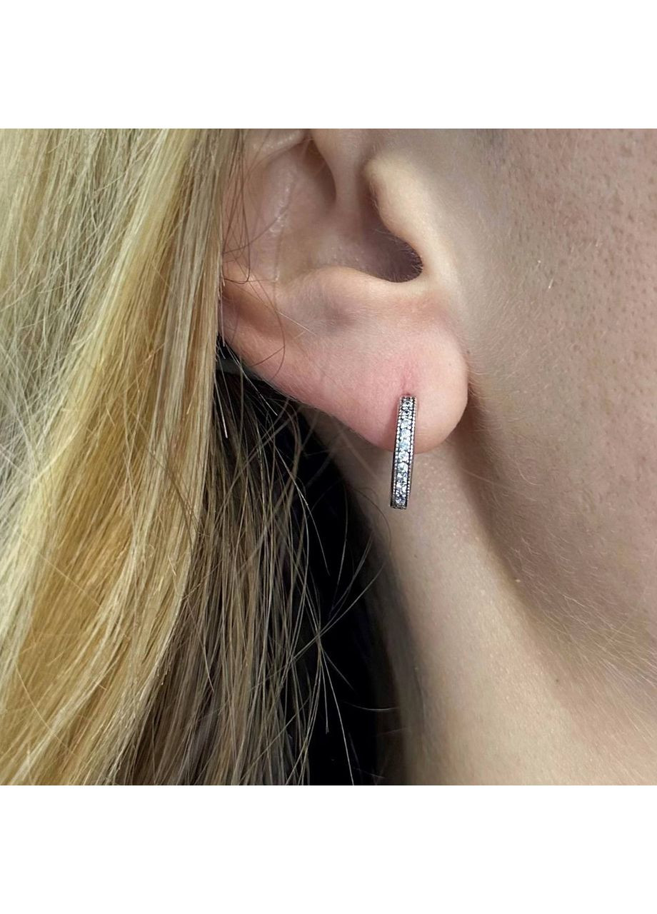 Серебряные серьги "Пандора" серьги "Сердца Пандора" 296317CZ "Сердца" Kabluchka (355346908)