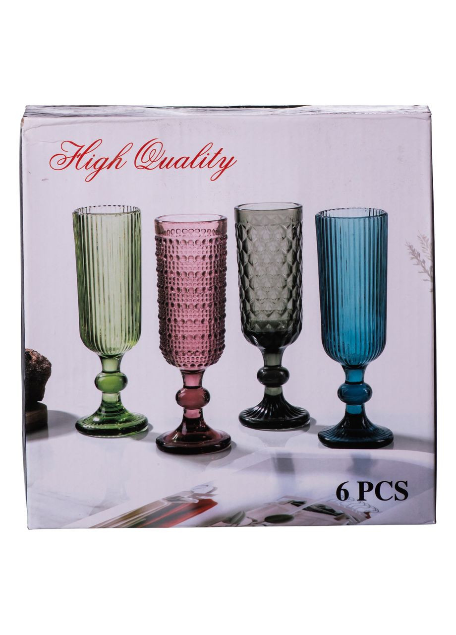 Набір келихів для шампанського 6 штук по 160 (мл) Хамелеон HP-19-109 Yiwu (370672843)