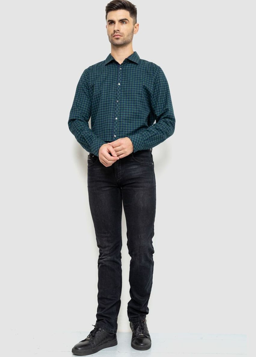 Синяя классическая рубашка в клетку No Brand