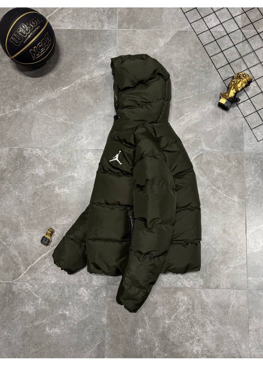 Оливковая (хаки) мужская зимняя куртка No Brand