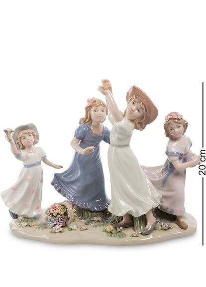 Статуетка порцелянова Подружки на прогулянці 20 см 1104598 Pavone (346152826)