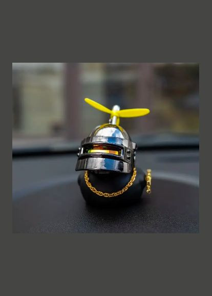 Черная утка в машине в шлем и очки. С цепочкой и брелоком No Brand (322236497)