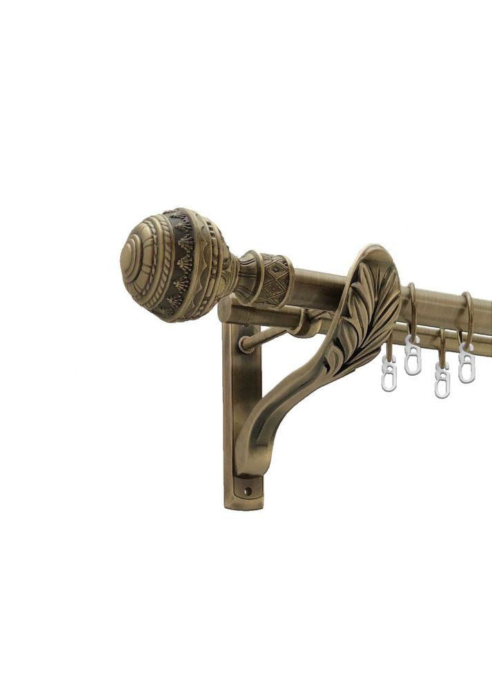 Карниз Арабеска металевий дворядний ретро гладка труба Антик 25\19 мм 240 см (4301628) ORVIT (300846573)