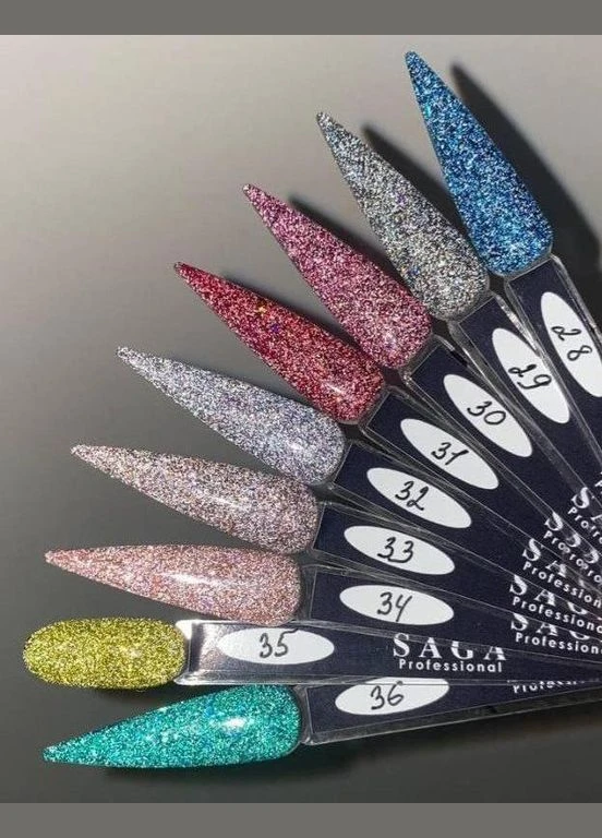 Гельлак Fiery Gel №29 Світловідбиваючий, 9,мл Saga (297922663)
