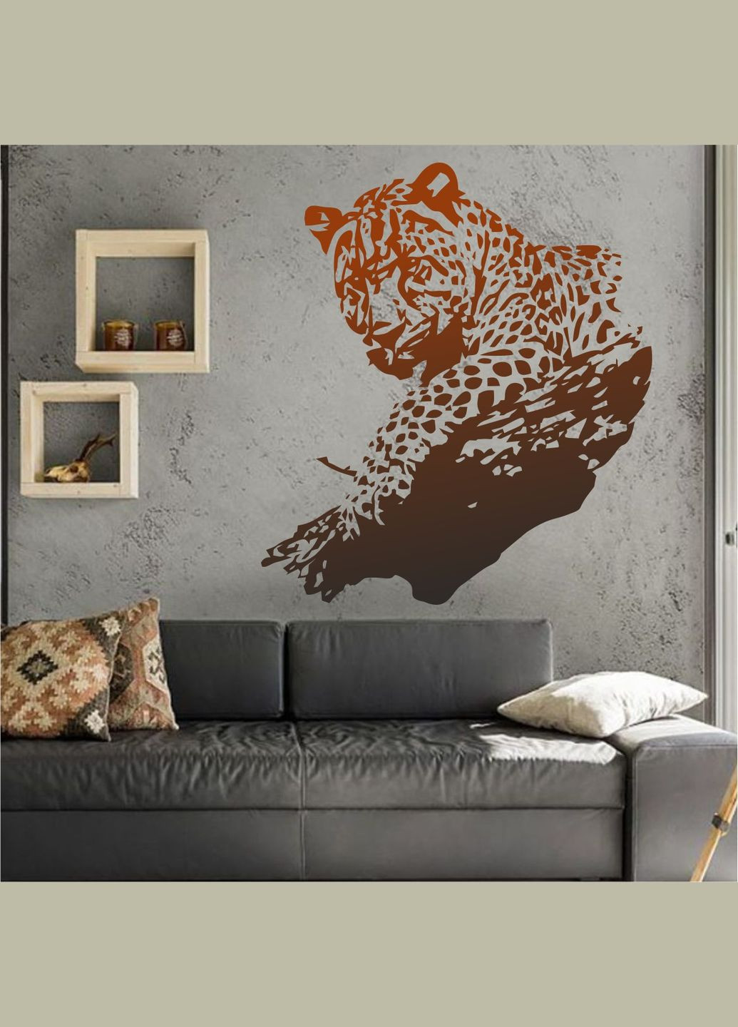 Трафарет для фарбування, Леопард-6, одноразовий із самоклеючої плівки 130 х 115 см Декоинт (293175956)