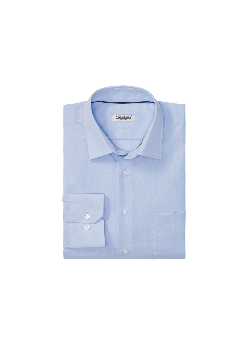 Сорочка однотонна бавовняна для чоловіка LIDL 342541 блакитний Nobel League (299475993)