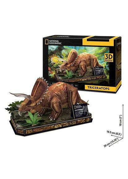 Тривимірна головоломка-конструктор National Geographic Dino Трицератопс () CubicFun DS1052h (366524455)