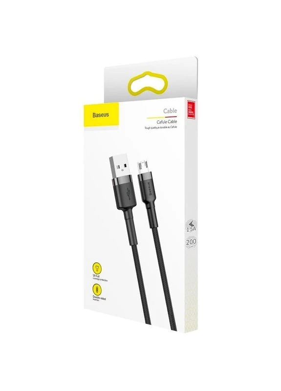 Кабель Вaseus Cafule Cable USB to MicroUSB 2.4A 2m CAMKLF-CG1 Black-Grey Baseus (271823660)