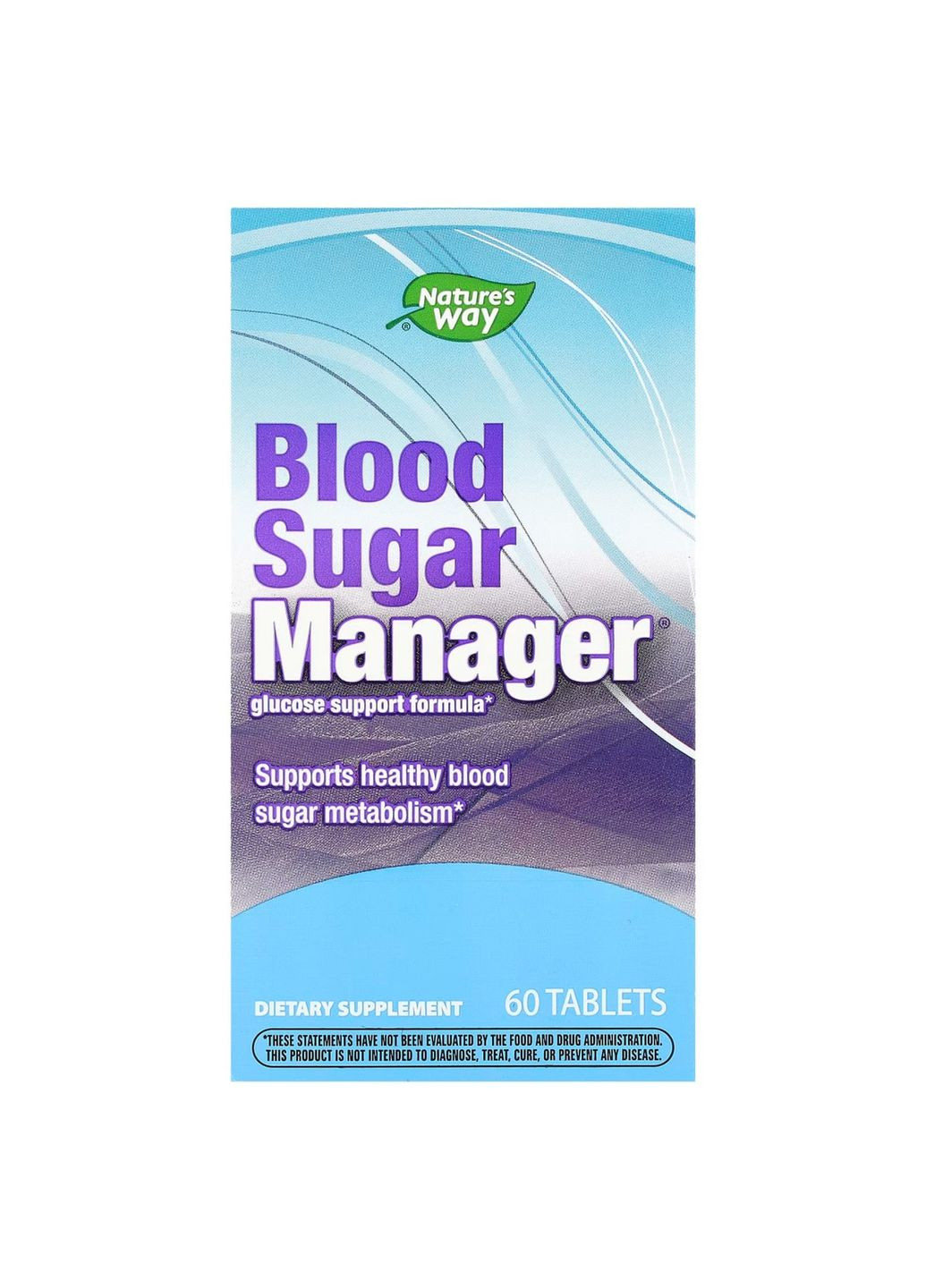 Уровень сахара в крови, Blood Sugar Manager,, 60 веганских таблеток Nature's Way (351384285)