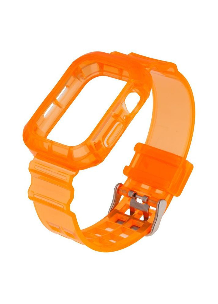 Ремешок для Apple Watch Band Color Transparent + Protect Case 44mm Orange No Brand (362670655)