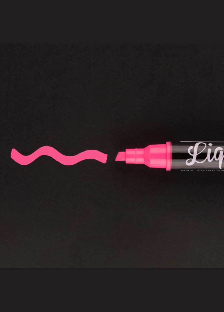 Маркер крейдовий 390785 5 мм 1 шт неоновий рожевий Santi (364496701)