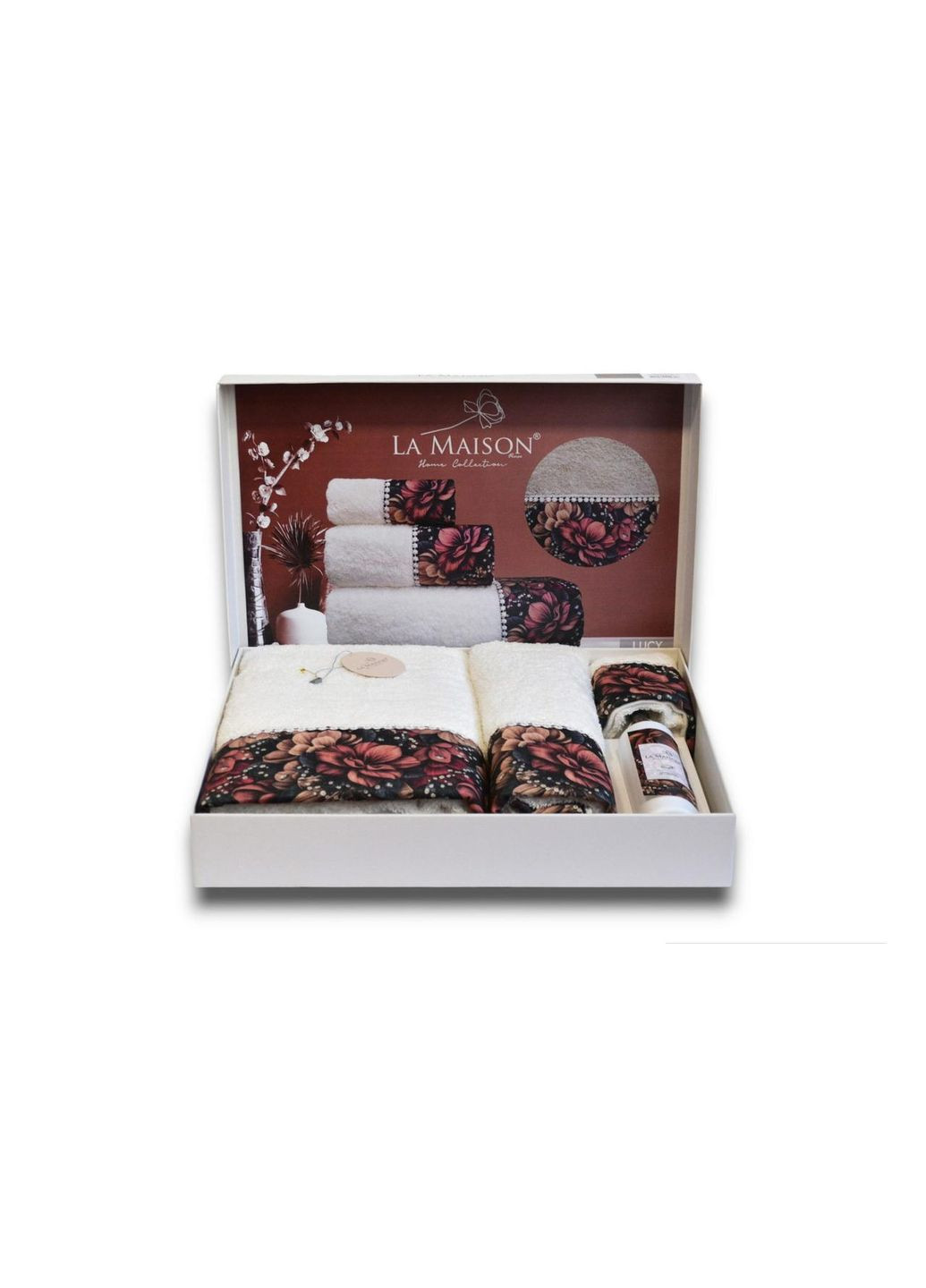 Подарунковий набір рушників La, 3 шт. з ароматом Lucy Maison білий