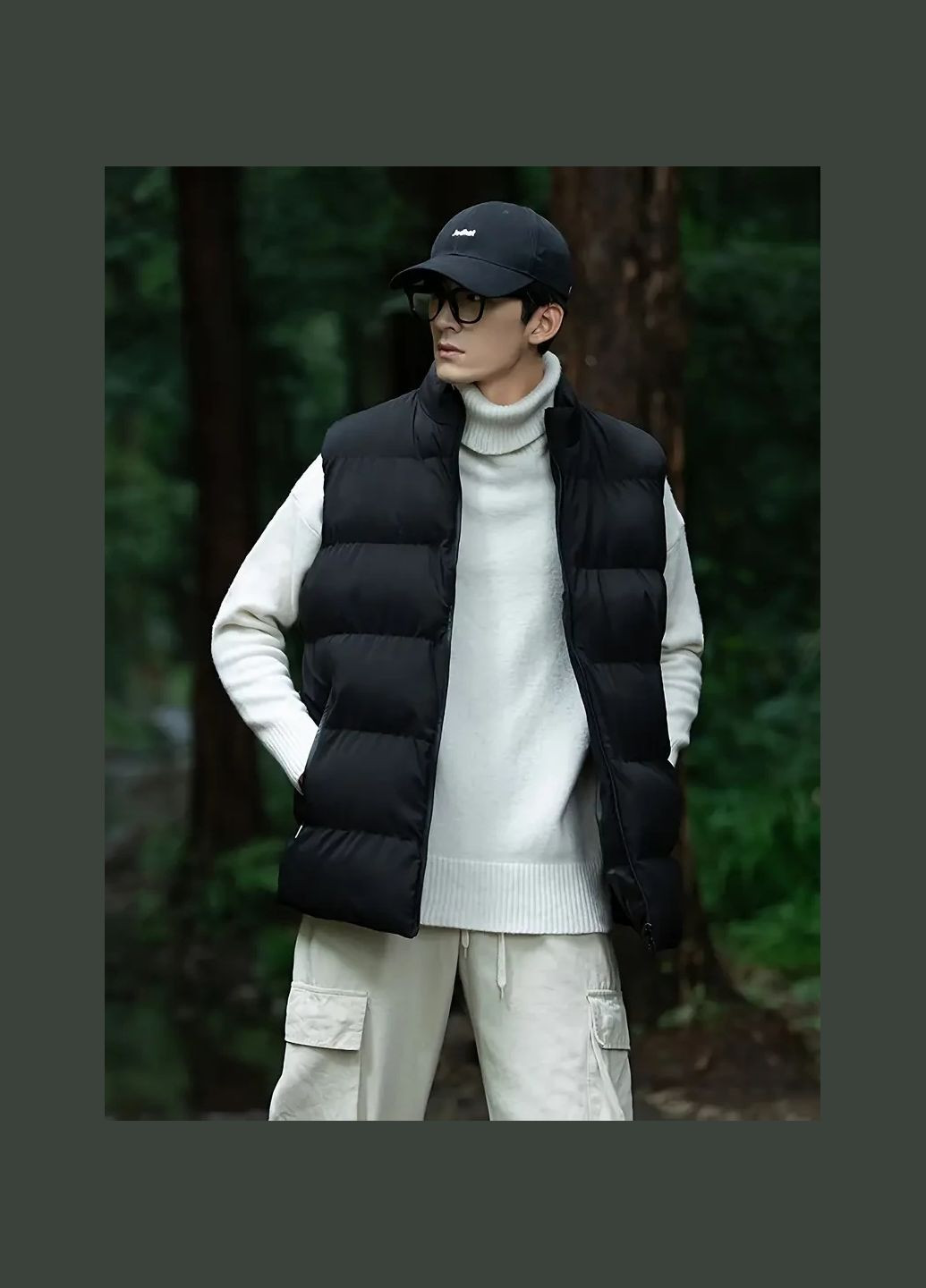 Черный стеганый жилет для активного отдыха, мужская мода UA (328560791)