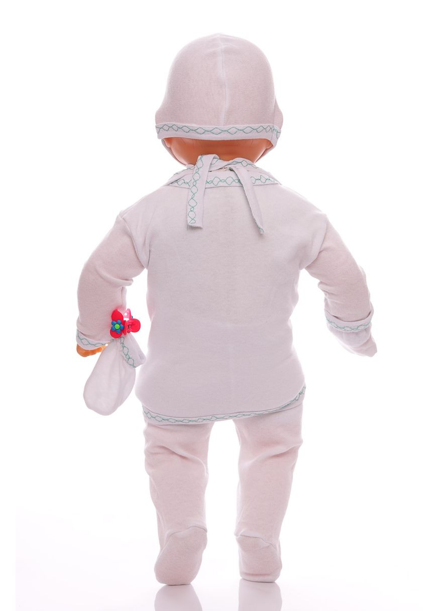 Білий демісезонний комплект на витяг для хлопчика трикотажний в коробці бант білий 62 см (40209) BABYKROHA