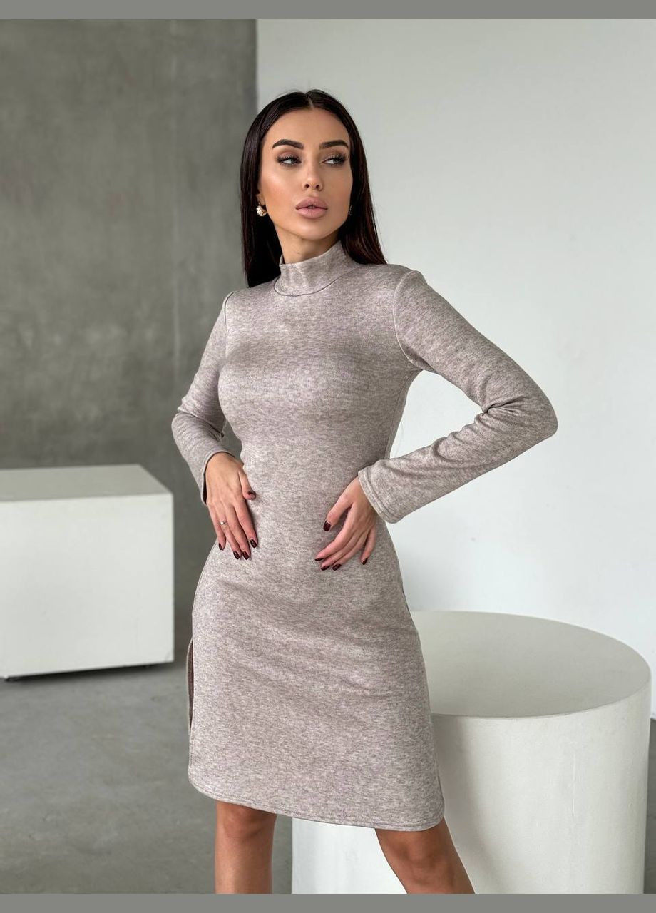 Бежева ділова, повсякденний, кежуал, джинсова сукня жіноча No Brand однотонна