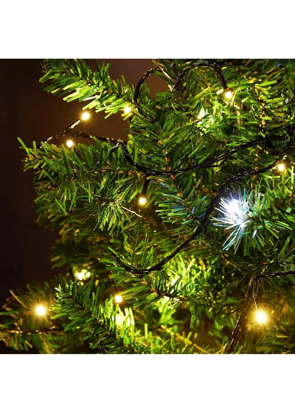 Светодиодная внутренняя комнатная гирлянда нить на елку окно камин с питанием от сети 9 м 100LED (478615-Prob) Теплая белая Unbranded (307425247)